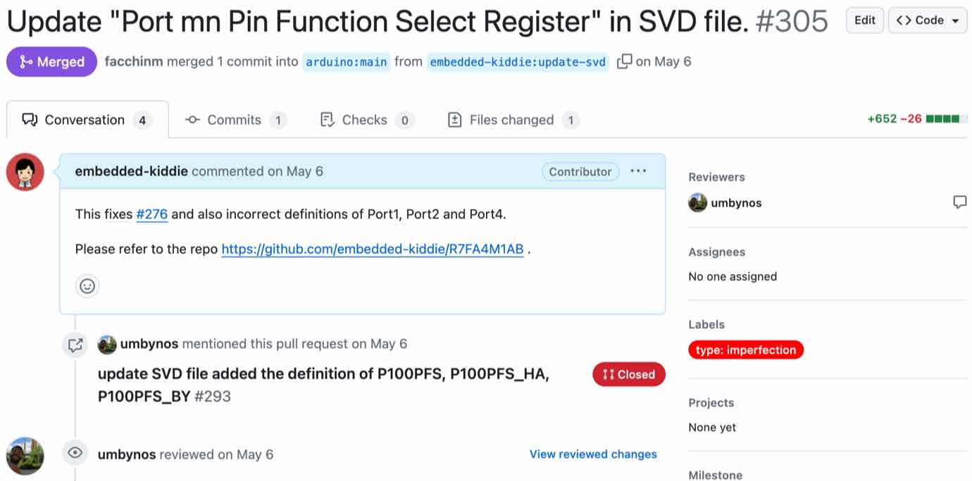 Update "Port mn Pin Function Select Register" in SVD file. #305