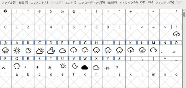 FontForge でアイコンを定義