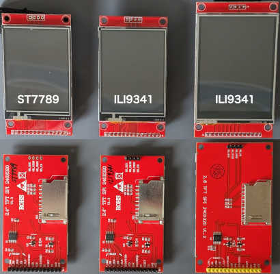 2.4/2.8インチ ST7789/ILI9341 SPI